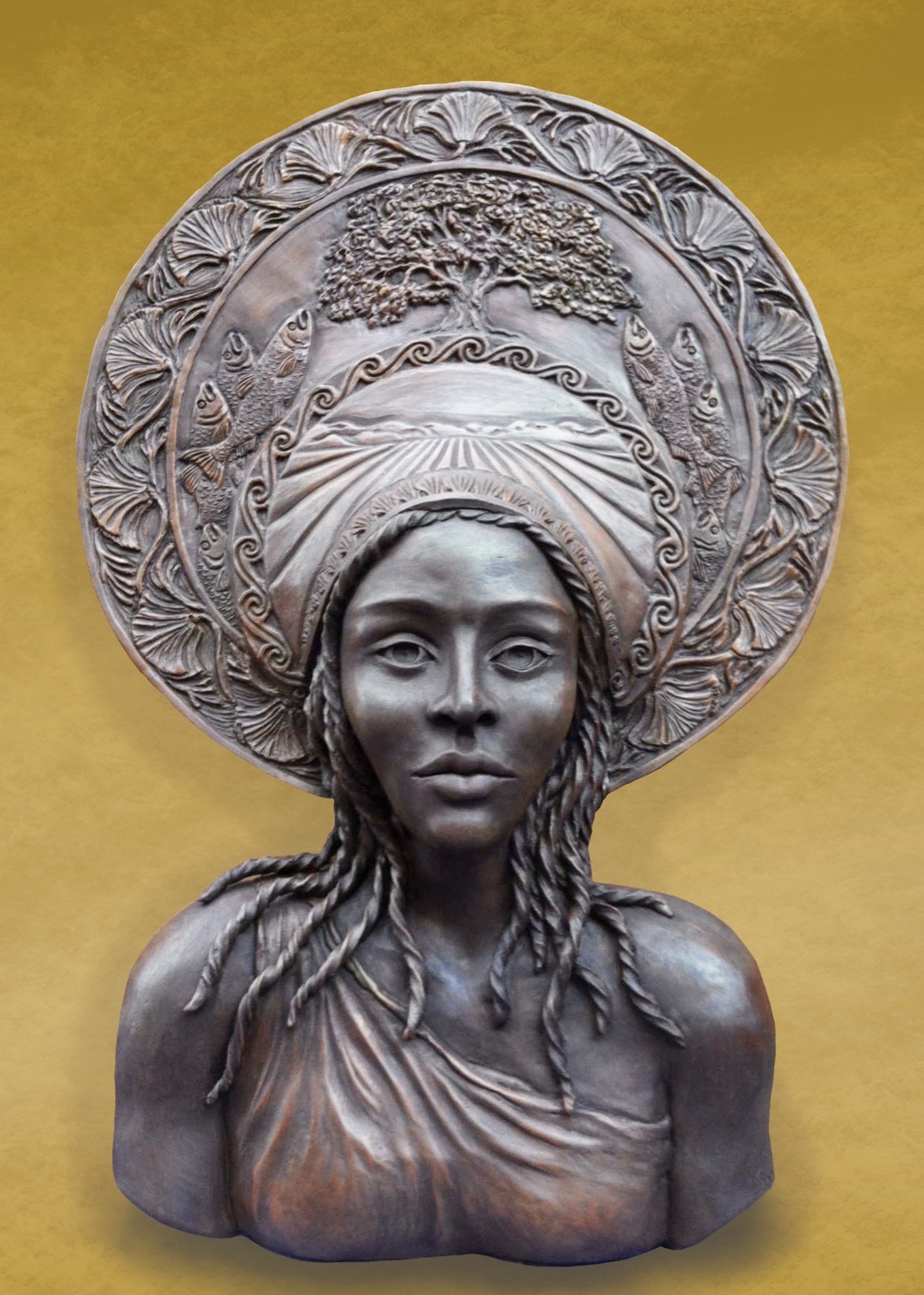 Bronze Wall Sculpture of Queen Calafia, namesake of California