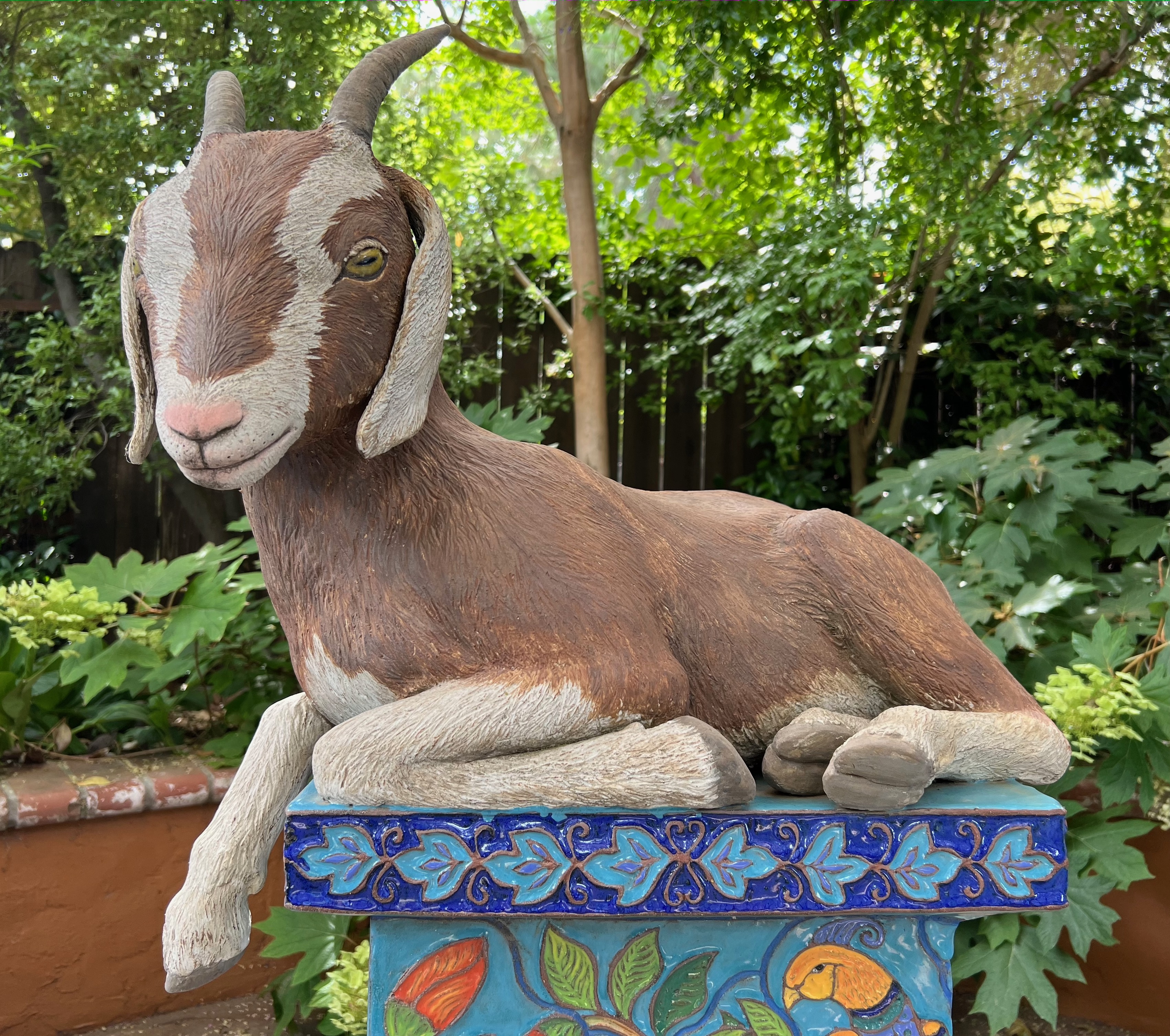 Close up of Goat Sculpture