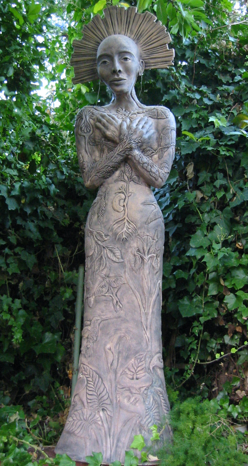Sculpture of Woman in Moment of Reverence for Nature