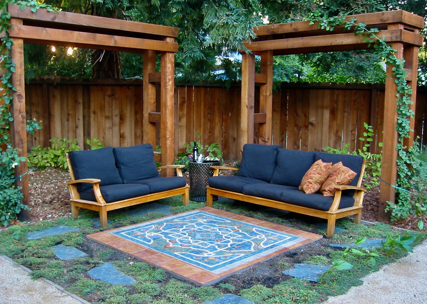 Tile "Rug" for Outdoor Sitting Area
